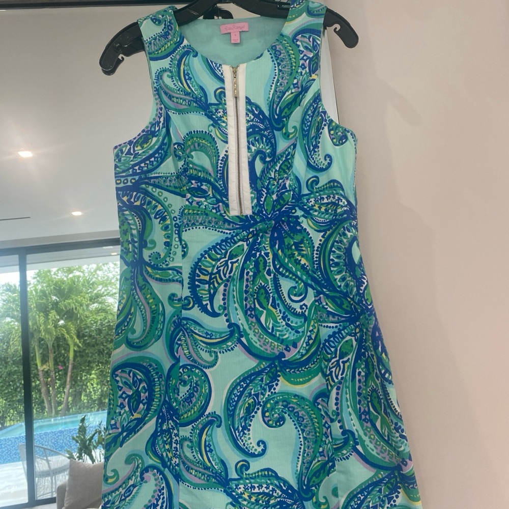 Lilly Pulitzer Aqua & Blue Paisley Shift Dress